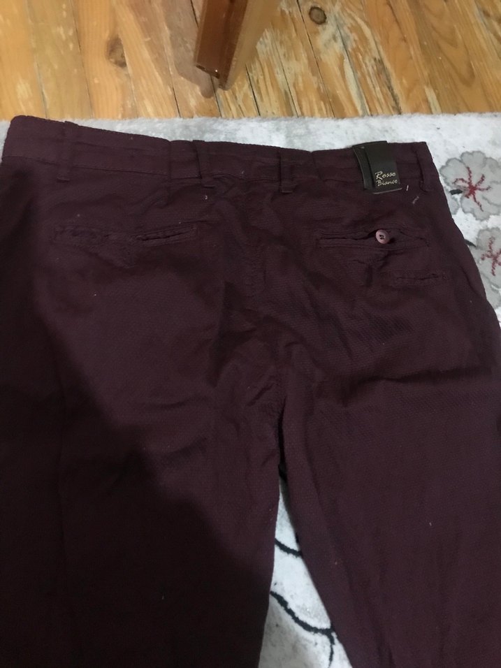 Bordo Kumaş pantolon - Görsel 5