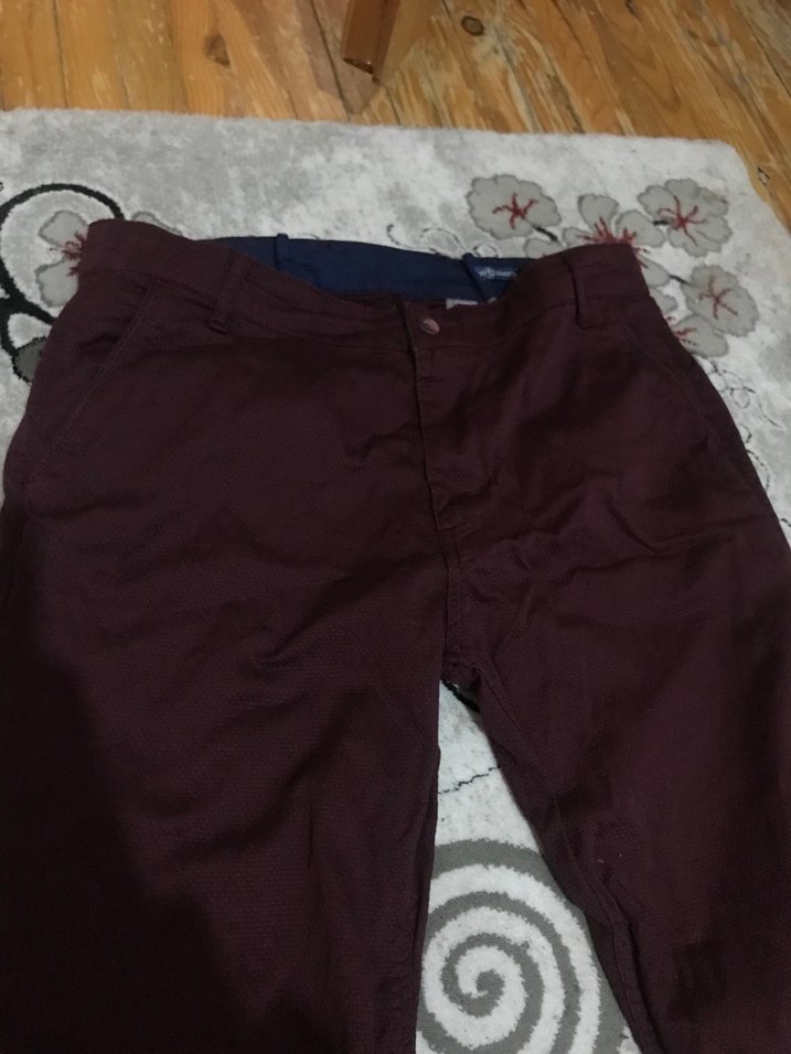 Bordo Kumaş pantolon - Görsel 2