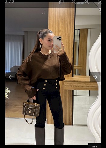 Kahverengi Kadın Triko - Görsel 2