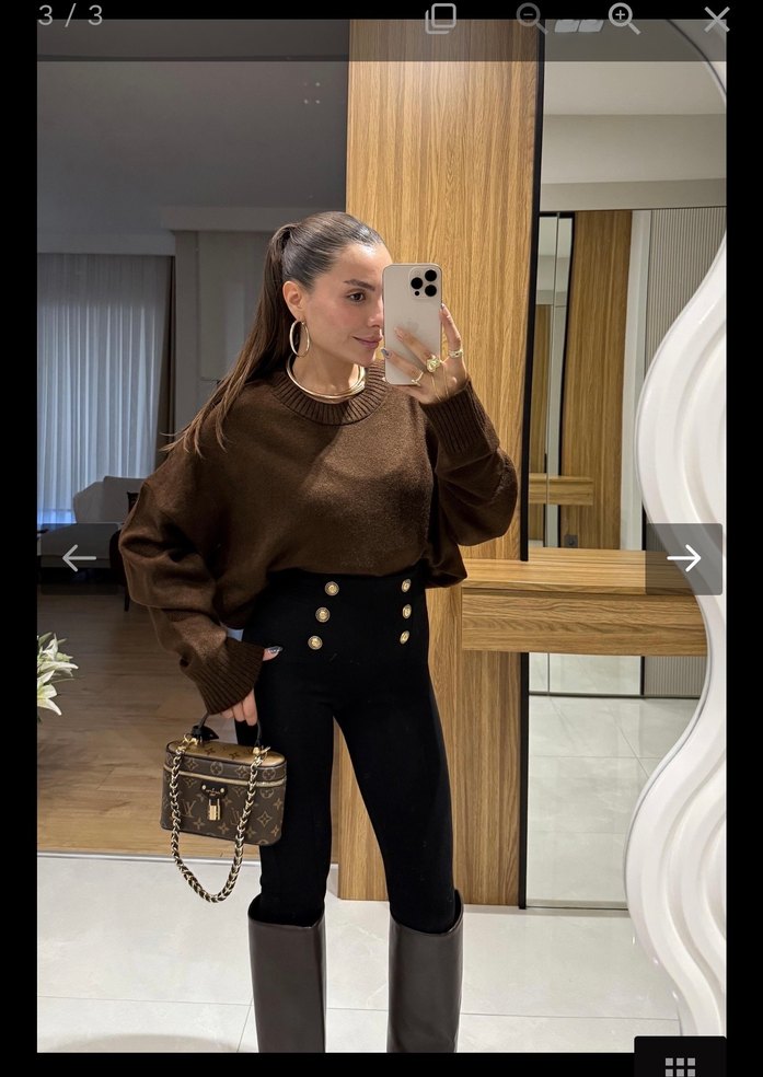 Kahverengi Kadın Triko - Görsel 2