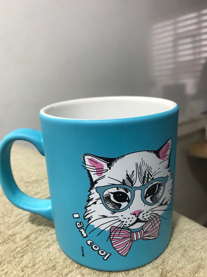 Mavi Kedi Desenli Seramik Kupa - Görsel 2