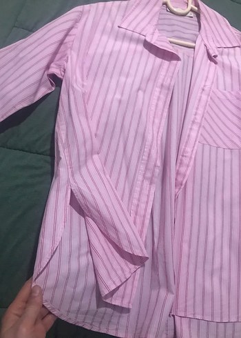 Pembe Çizgili Regular Fit Gömlek - Görsel 8
