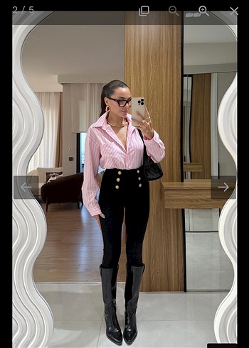 Pembe Çizgili Regular Fit Gömlek - Görsel 2