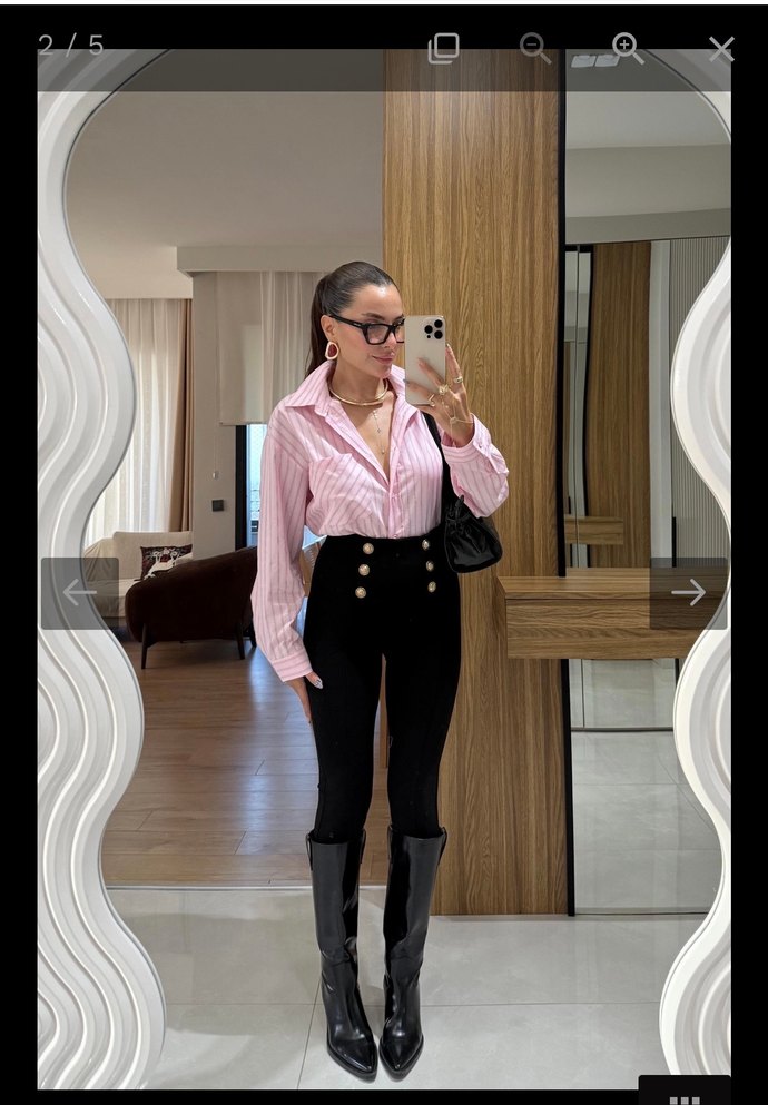 Pembe Çizgili Regular Fit Gömlek - Görsel 2