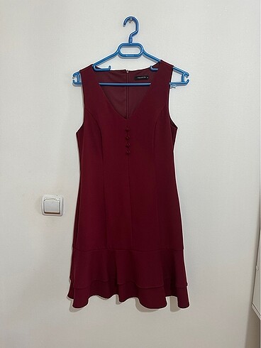 Bordo Gece Elbisesi