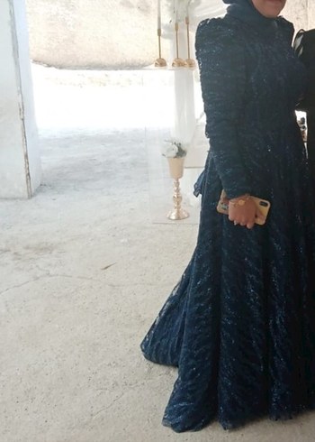 Lacivert Uzun Abiye Elbise - Görsel 2