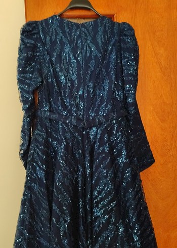 Lacivert Uzun Abiye Elbise - Görsel 7