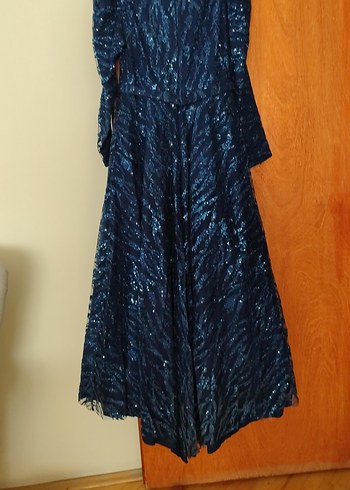 Lacivert Uzun Abiye Elbise - Görsel 8