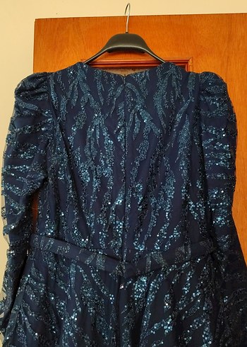 Lacivert Uzun Abiye Elbise - Görsel 9