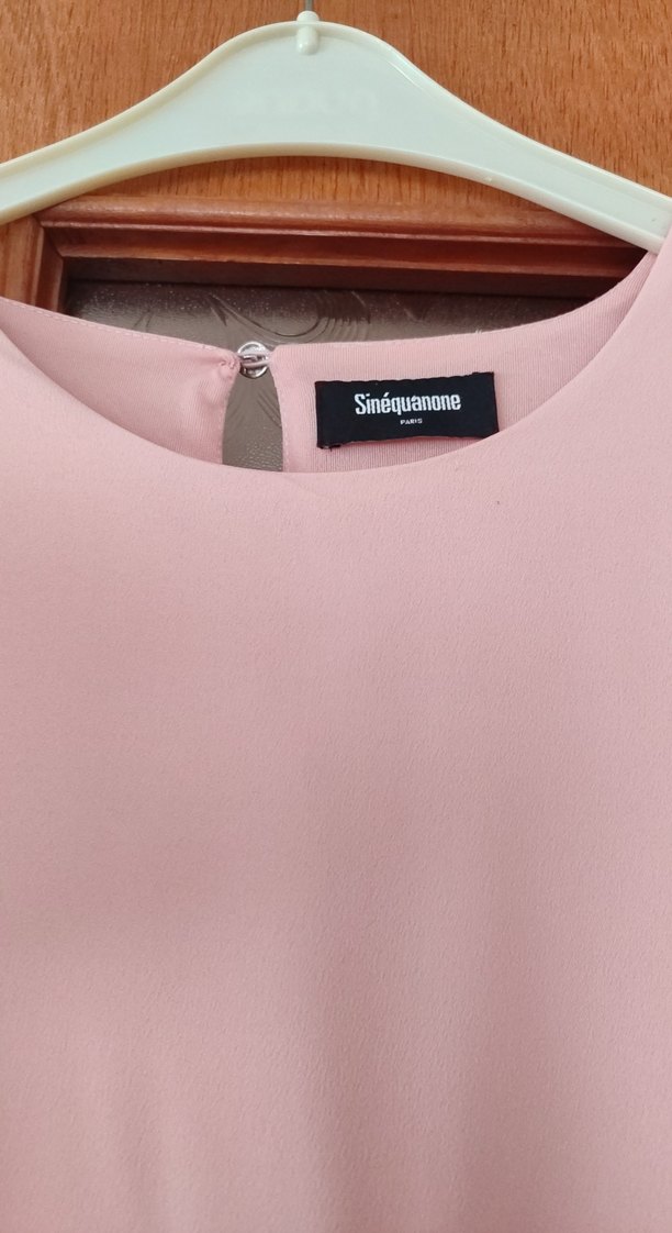 Pembe Midi Uzun Kollu Salaş tunik pudra renk - Görsel 4