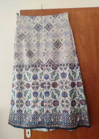 Bohem Çok Renkli Pileli Uzun Etek - Görsel 5