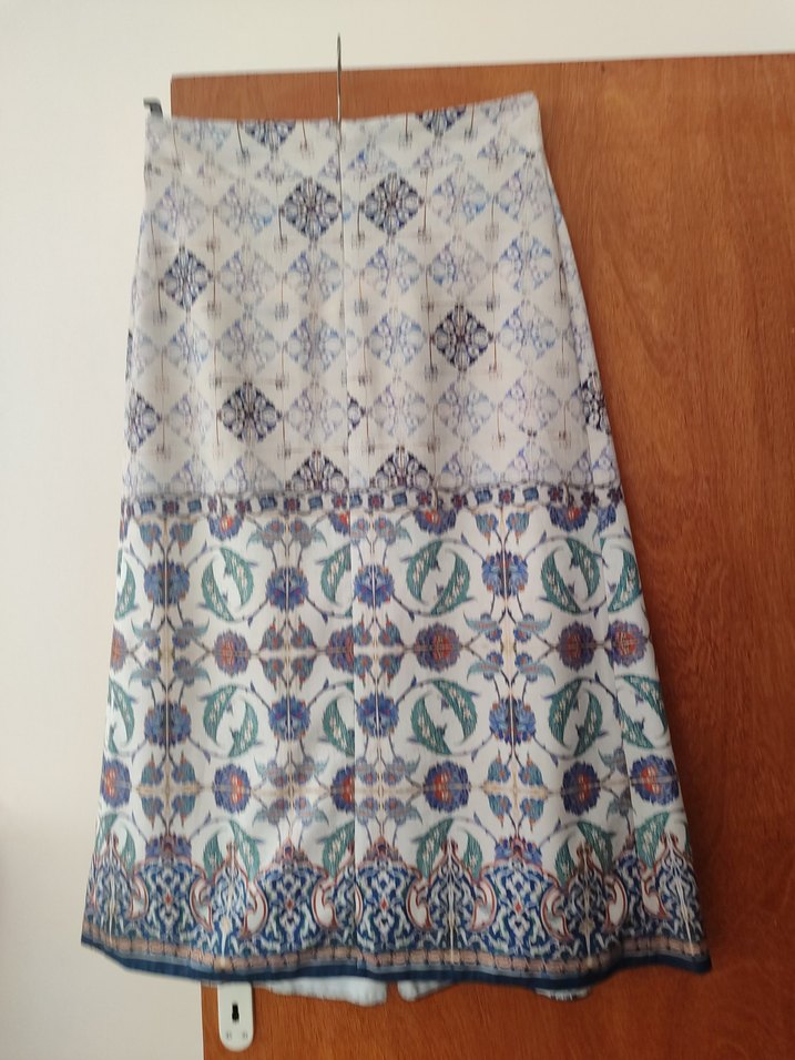 Bohem Çok Renkli Pileli Uzun Etek - Görsel 5