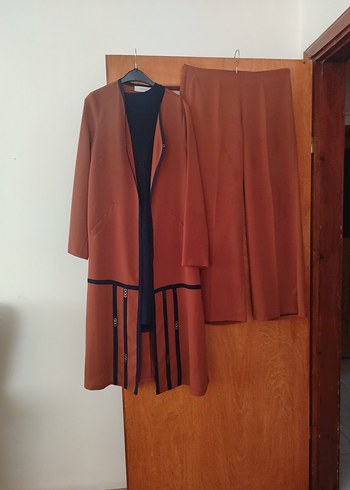 kiremit rengi içli dışlı pantolon takım - Görsel 4