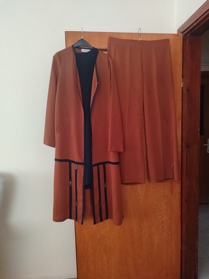 kiremit rengi içli dışlı pantolon takım - Görsel 4