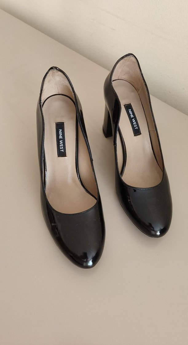 Siyah Rugan Stiletto Topuklu Kadın Ayakkabı - Görsel 2