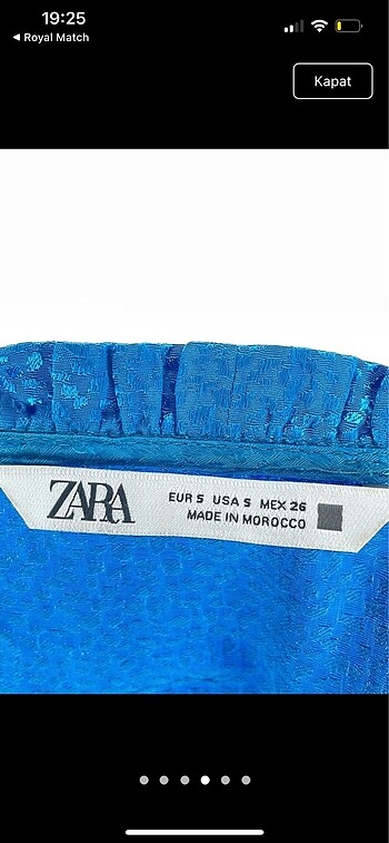 s Beden mavi Renk Zara mini elbise