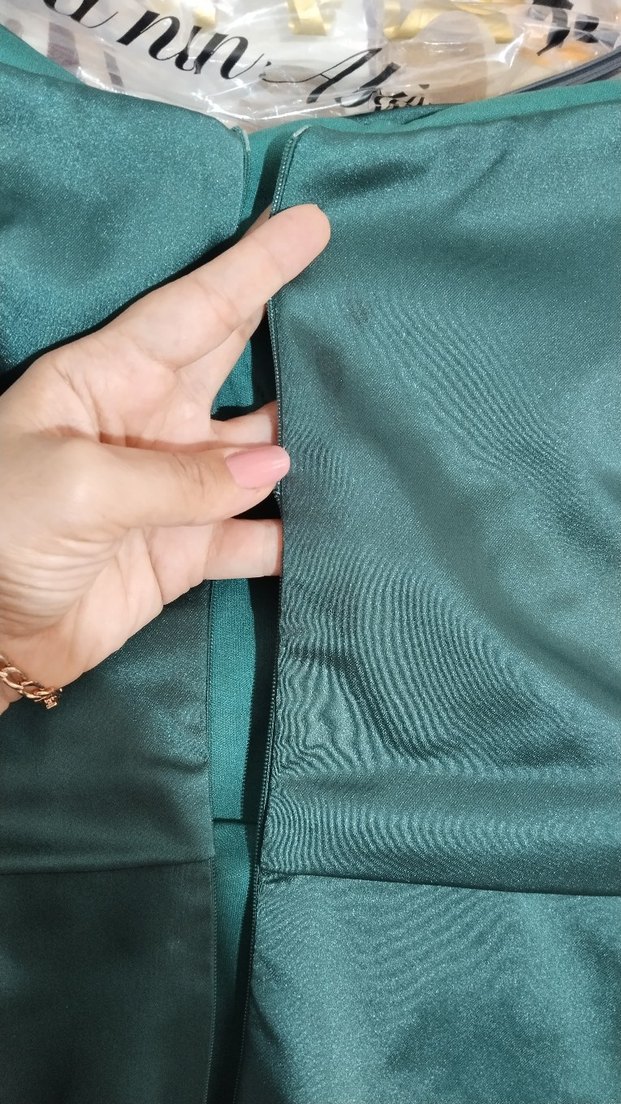 Drapeli  Yeşil Abiye Elbise - Görsel 3