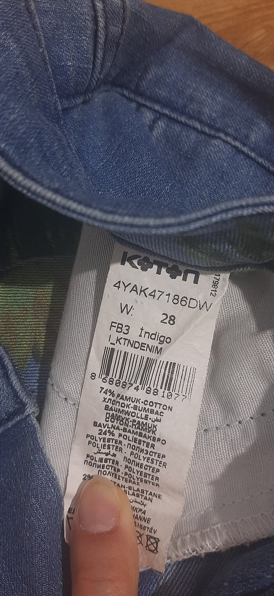 Mavi Düğmeli Kadın Denim Pantolon - Görsel 3