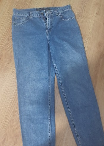 Kadın Mavi Salaş Midi Denim Pantolon - Görsel 4