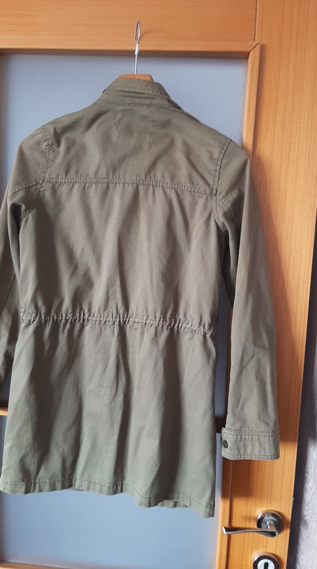 Düğmeli  Haki  Midi Kadın Ceket - Görsel 2