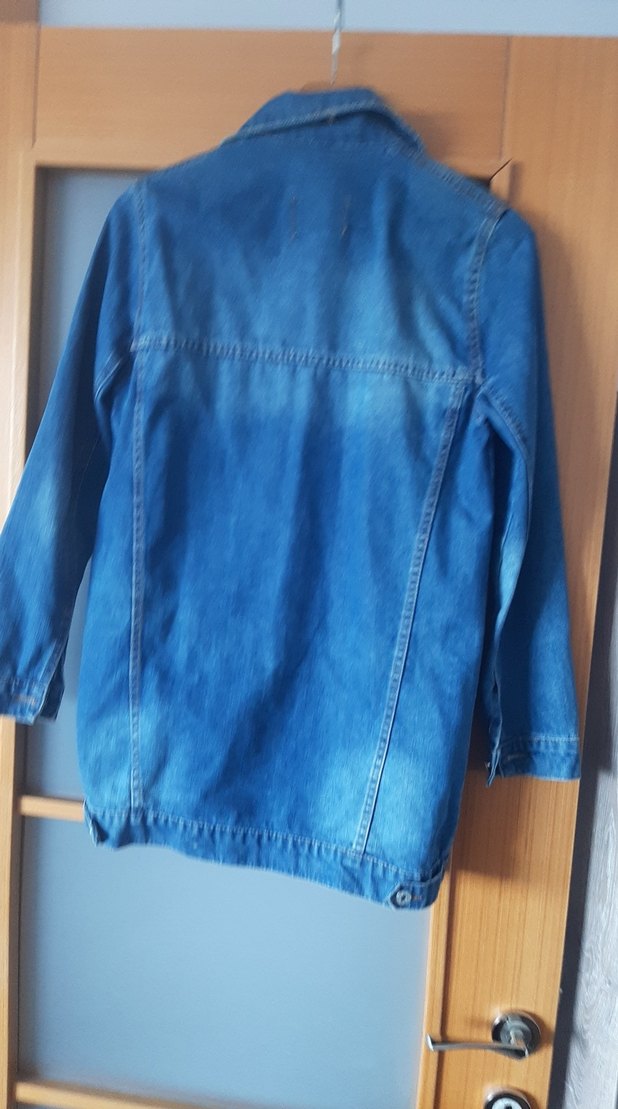 Düğmeli Mavi Kadın Denim Ceket - Görsel 3