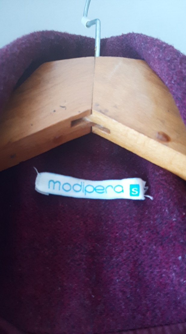 Bordo Uzun Düğmeli kabanı - Görsel 4