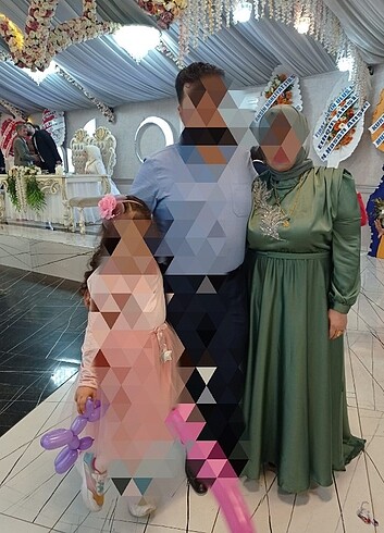 Nil yeşili çok şık abiye 