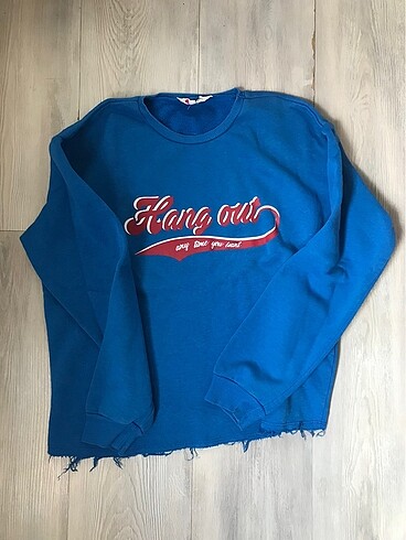 l Beden mavi Renk Koton Sweatshirt