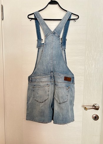 Açık Mavi Denim Mini Salopet mavi marka orijinal - Görsel 6