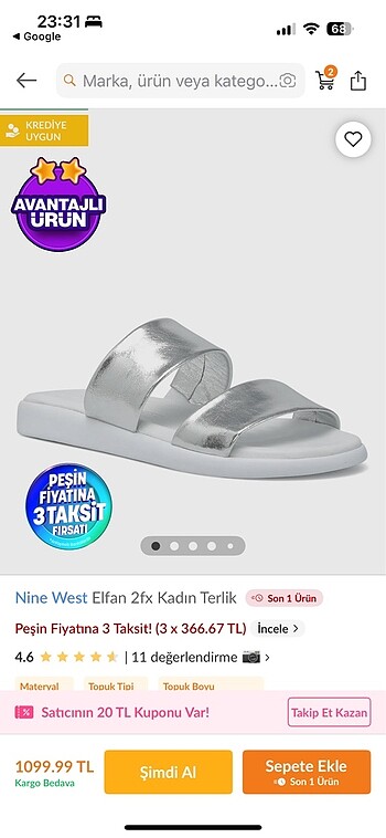 Orijinal nine west terlik