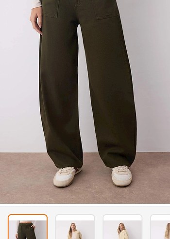 Kadın Haki Regular Fit Kumaş Pantolon
