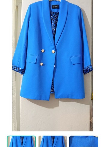 Zara Canli Mavi Siklik Sal Yaka Blazer Ceket