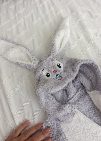 Gri Tavşan Desenli Çocuk Uyku Tulumu - Görsel 3