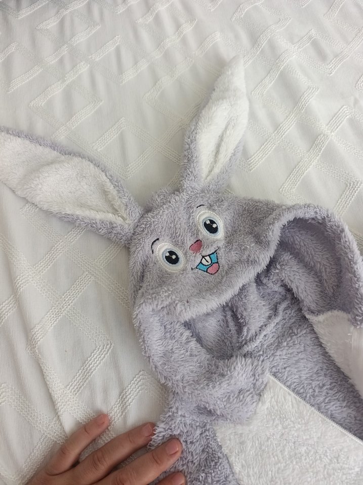 Gri Tavşan Desenli Çocuk Uyku Tulumu - Görsel 3