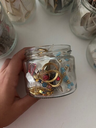  Beden altın Renk Gold Takı Kavanozu