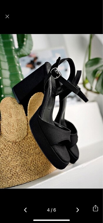 Siyah kalın topuklu ayakkabı - Görsel 5