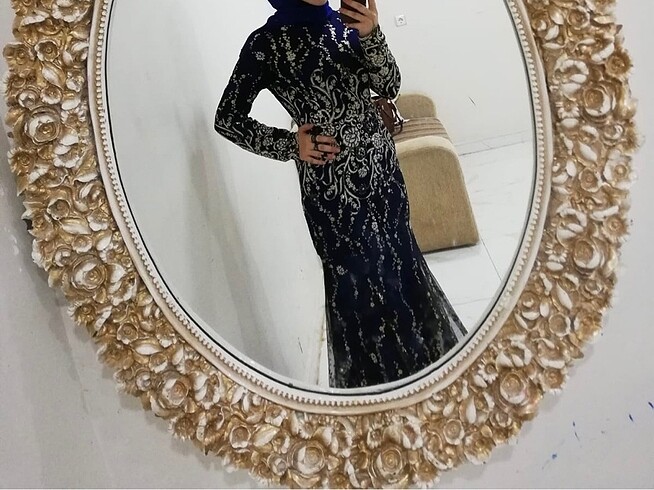 Mavi balık kuyruklu abiye - Görsel 4