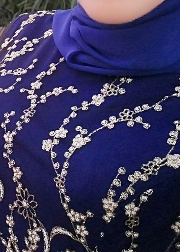 Mavi balık kuyruklu abiye - Görsel 3