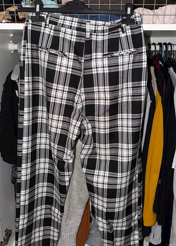 Gri Ekose  Kadın Pantolon - Görsel 3