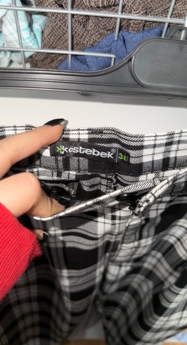 Gri Ekose  Kadın Pantolon - Görsel 2