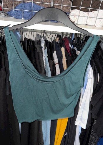 Drapeli Yeşil Bluz - Görsel 3