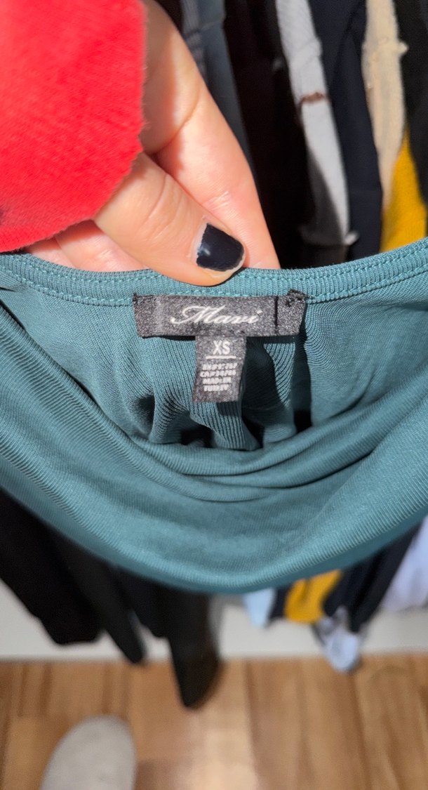 Drapeli Yeşil Bluz - Görsel 2