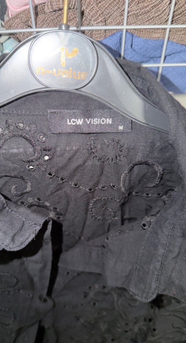 Düğmeli Siyah Gömlek Midi Uzun Kollu - Görsel 2