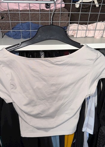 Kadın Kırık Beyaz Crop Top - Görsel 3