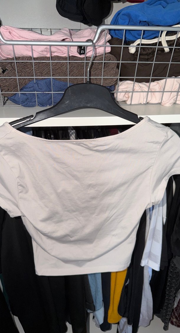 Kadın Kırık Beyaz Crop Top - Görsel 3