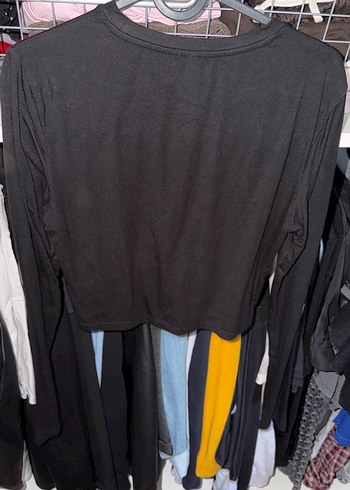 Siyah Uzun Kollu Düz Kesim Kadın Bluz - Görsel 4