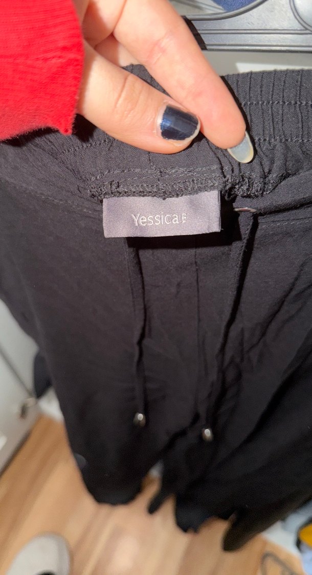 Kadın Siyah Salaş Keten Pantolon - Görsel 3