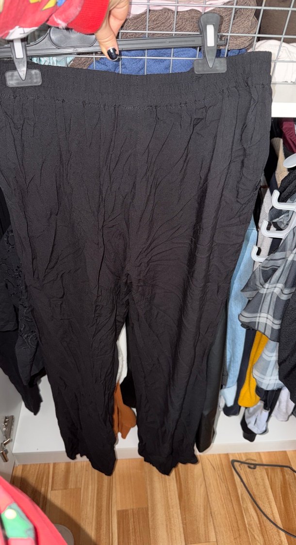 Kadın Siyah Salaş Keten Pantolon - Görsel 4