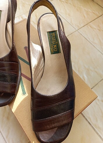 38 Beden kahverengi Renk Gerçek Deri Yazlık Ayakkabı-Sandalet