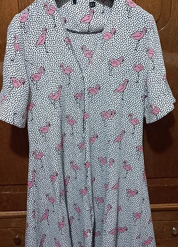 Diğer Flamingo Desenli Elbise